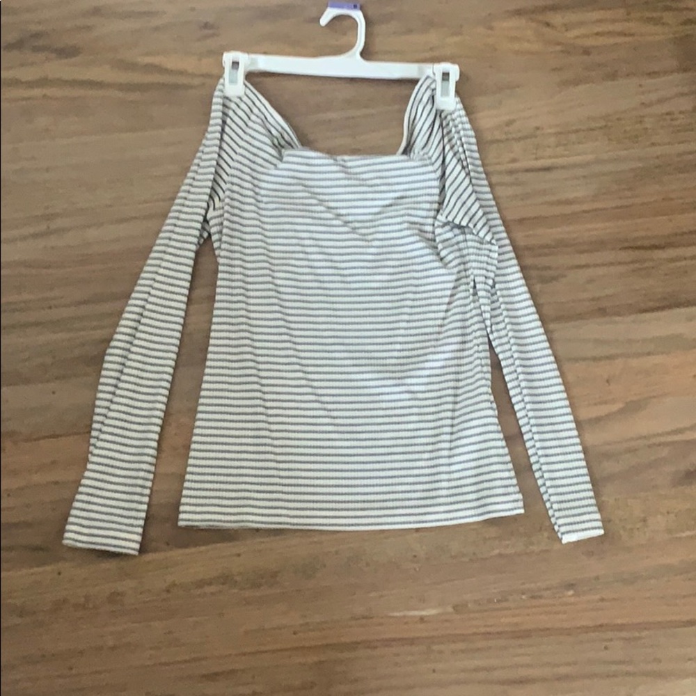 Criss-cross back bandeau tip striped top medium